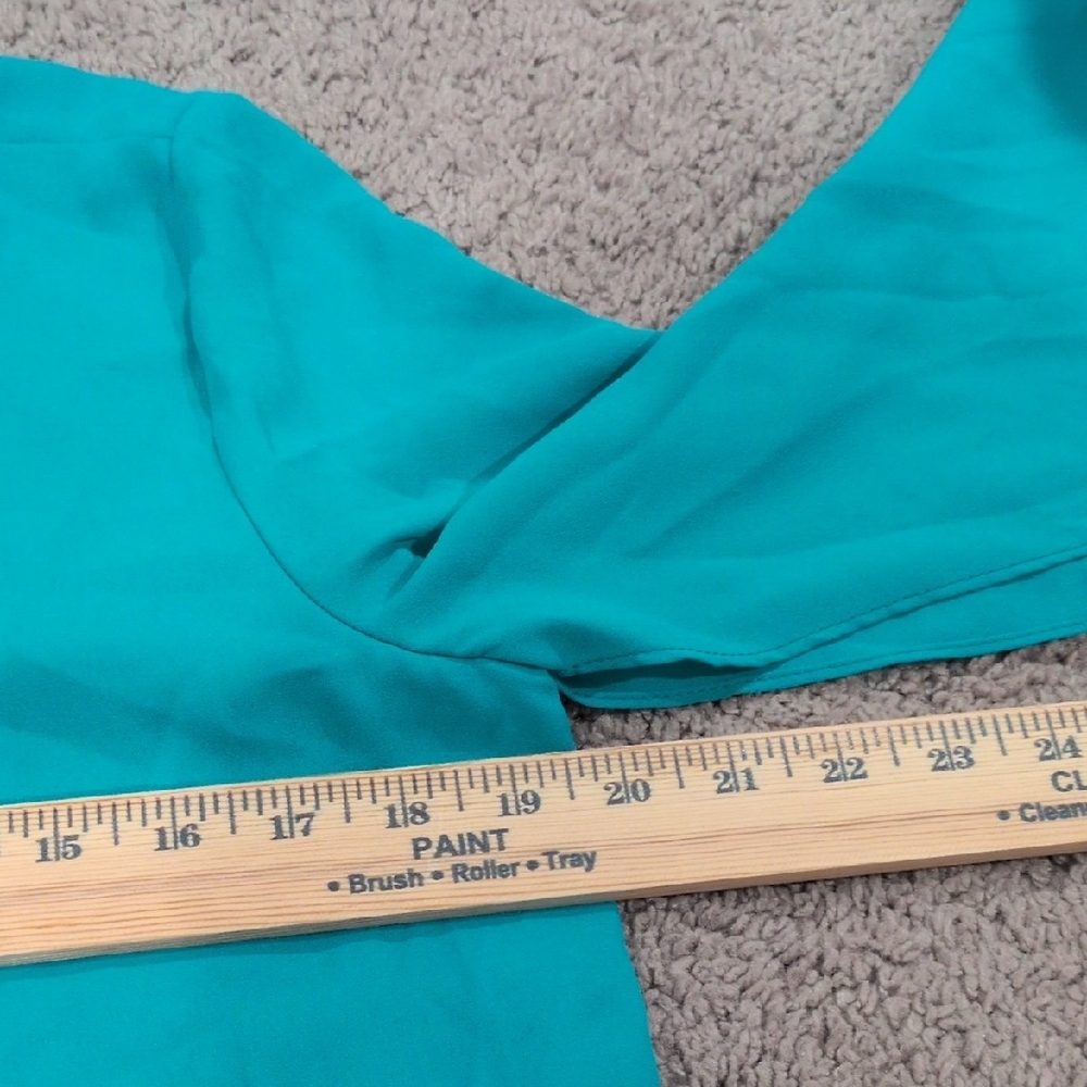Joseph Ribkoff Turquoise V-Neck Blouse - Picture 4 of 7